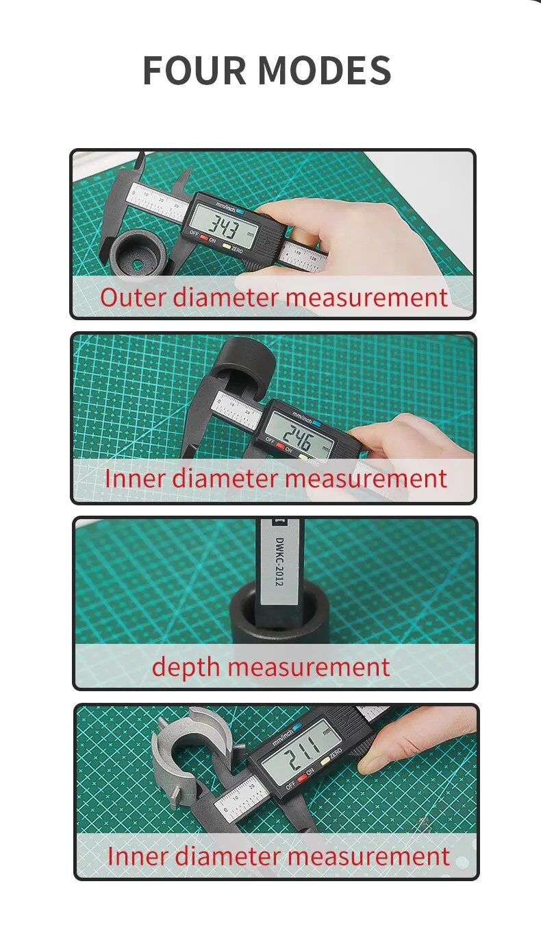 Digital Caliper 6 Inch Electronic Vernier Caliper Measuring Tool Micrometer Ruler 150mm 0.1mm