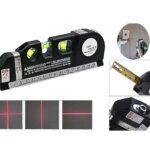 Multipurpose Line Laser Leveler Tool with 8FT 2.5M Measure Tape and Metric Rulers