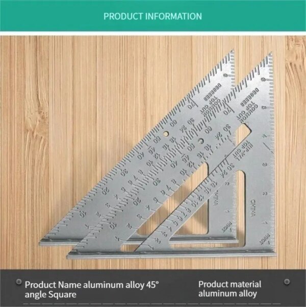 65395-1nm4a0.jpg Aluminum Alloy Woodworking Triangle Ruler