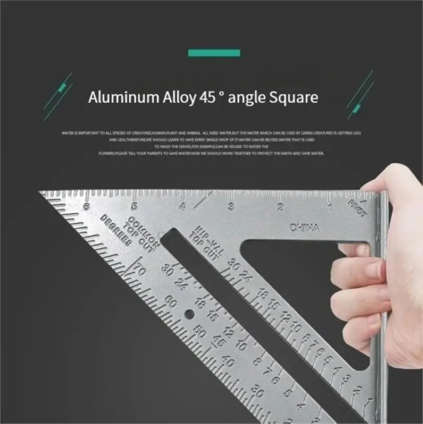 65395-j6umgc.jpg Aluminum Alloy Woodworking Triangle Ruler