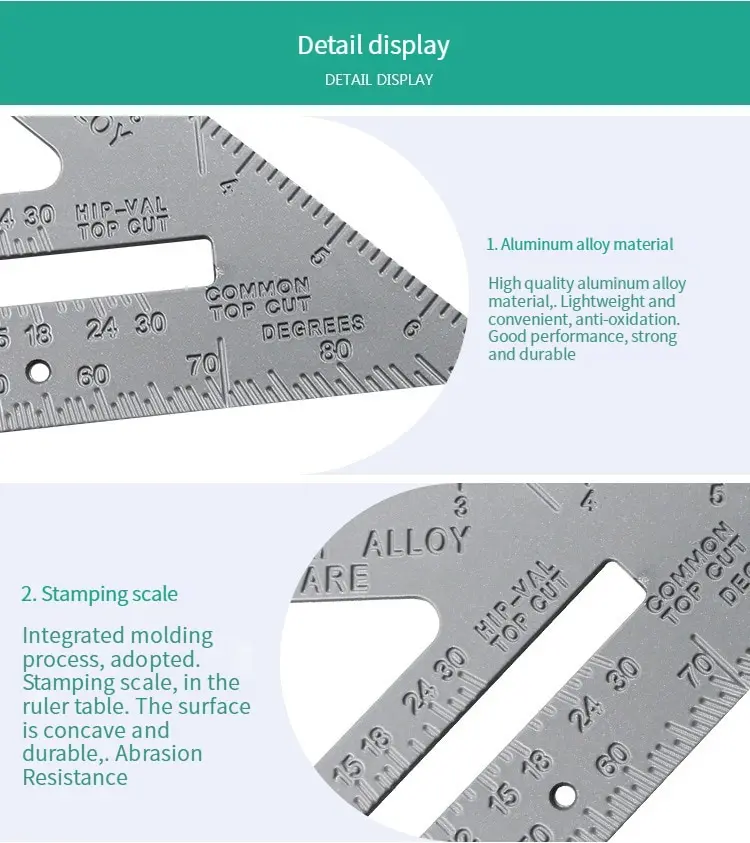 Aluminum Alloy Woodworking Triangle Ruler