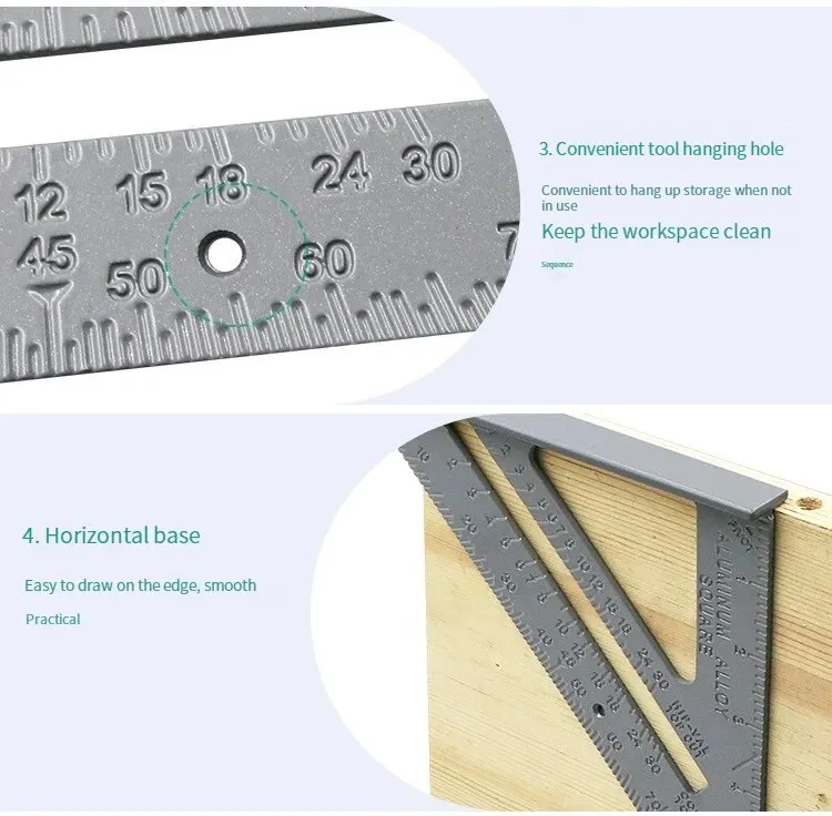 Aluminum Alloy Woodworking Triangle Ruler