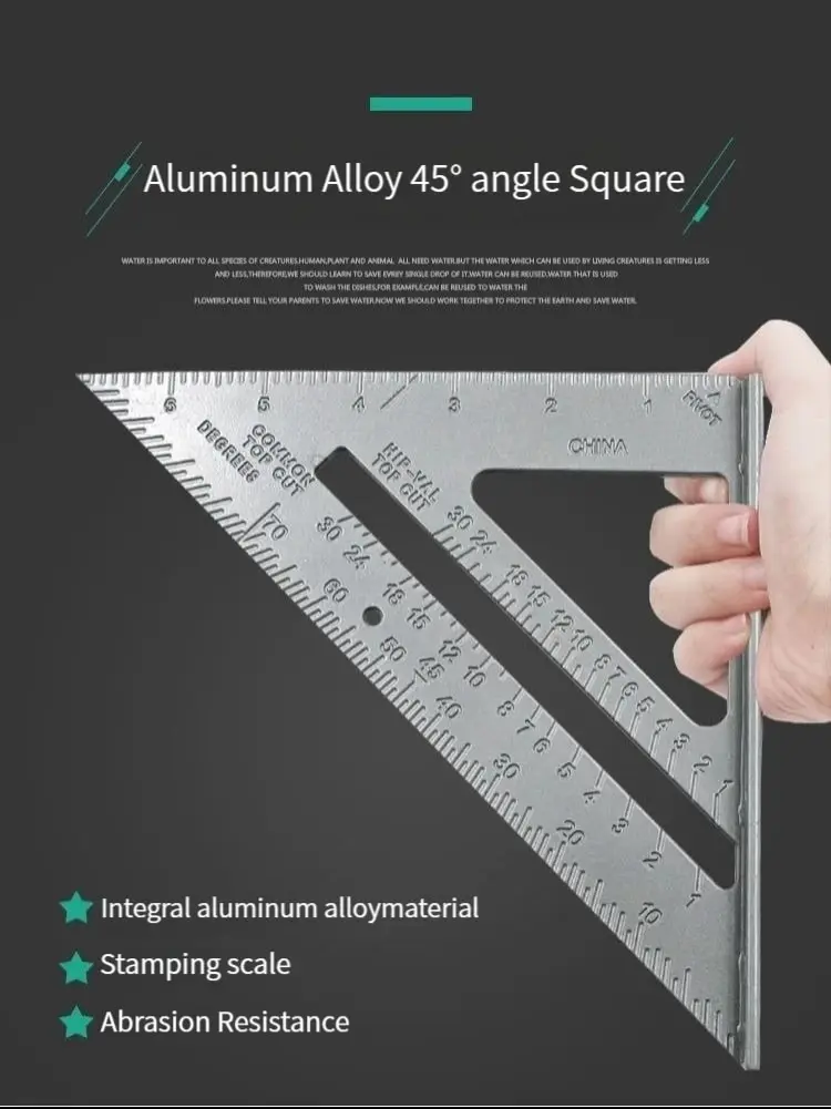 Aluminum Alloy Woodworking Triangle Ruler