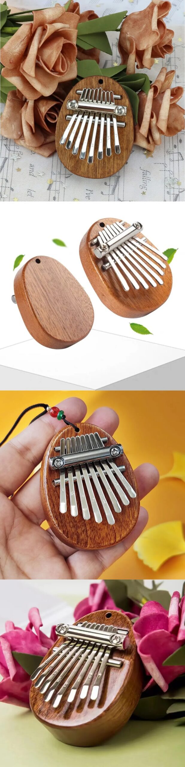 Wooden Mini Thumb Piano: Portable 8-Tone Musical Toy for Beginners