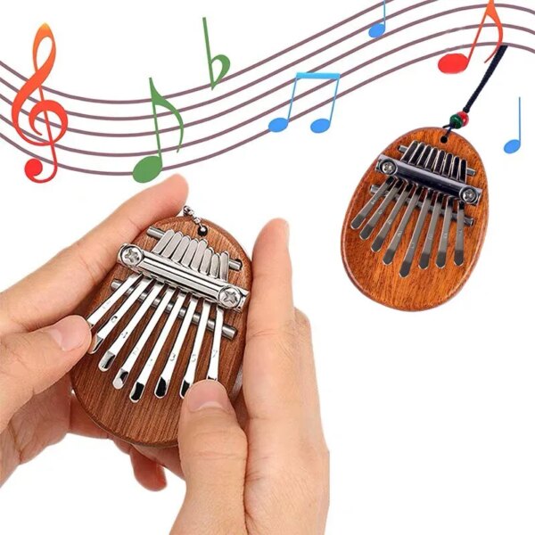 Wooden Mini Thumb Piano: Portable 8-Tone Musical Toy for Beginners