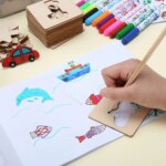 Wooden DIY Painting Stencils: Montessori Educational Toy (20pcs)