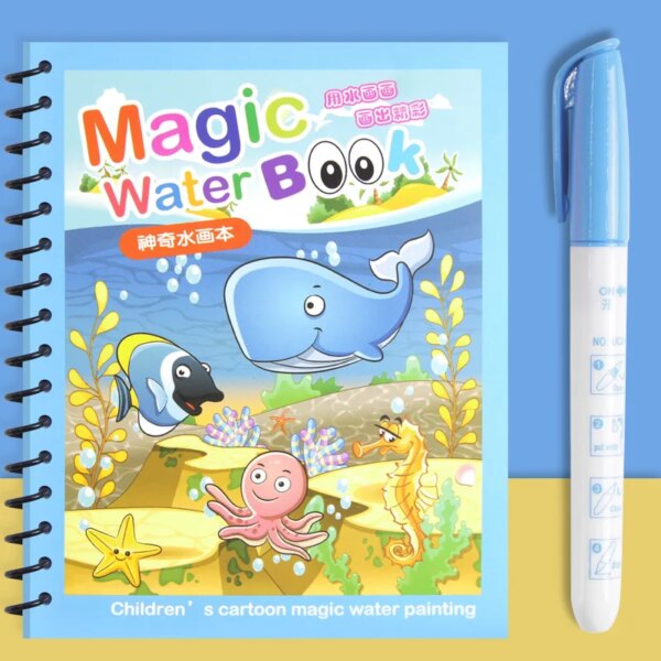 65697-lzltfx.jpg Magic Drawing Book with Pen: Children's Early Education Toy, Water Drawing, Montessori Gift, Reusable Coloring Book