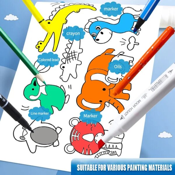 Children's Graffiti Picture Scroll: Coloring Picture Scroll, Three-Meter Long Pattern, Non-Repeated, Clean Wall Attachment