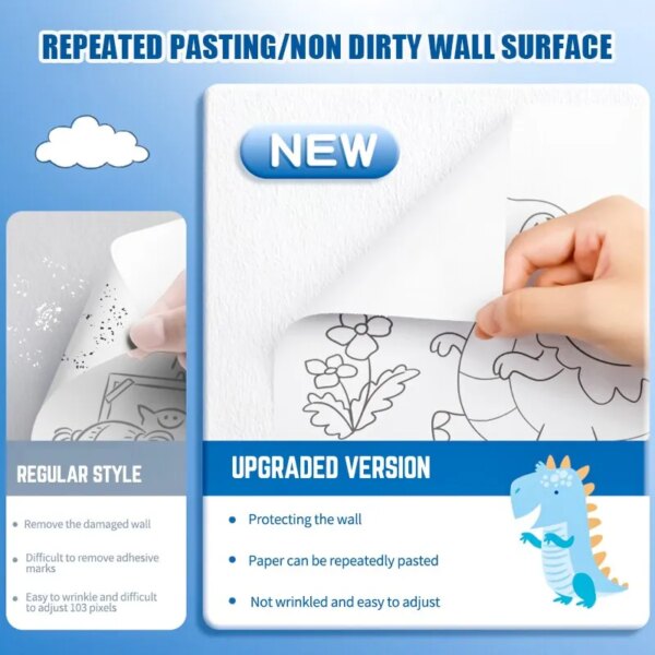 Children's Graffiti Picture Scroll: Coloring Picture Scroll, Three-Meter Long Pattern, Non-Repeated, Clean Wall Attachment
