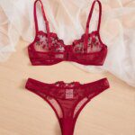 Sexy Lingerie Set Exquisite Embroidery Floral Ultra-thin: Lace Transparent Underwear Bra Set in S-4XL Sizes