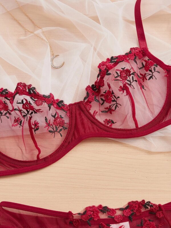65858-7s81dr.jpg Sexy Lingerie Set Exquisite Embroidery Floral Ultra-thin: Lace Transparent Underwear Bra Set in S-4XL Sizes