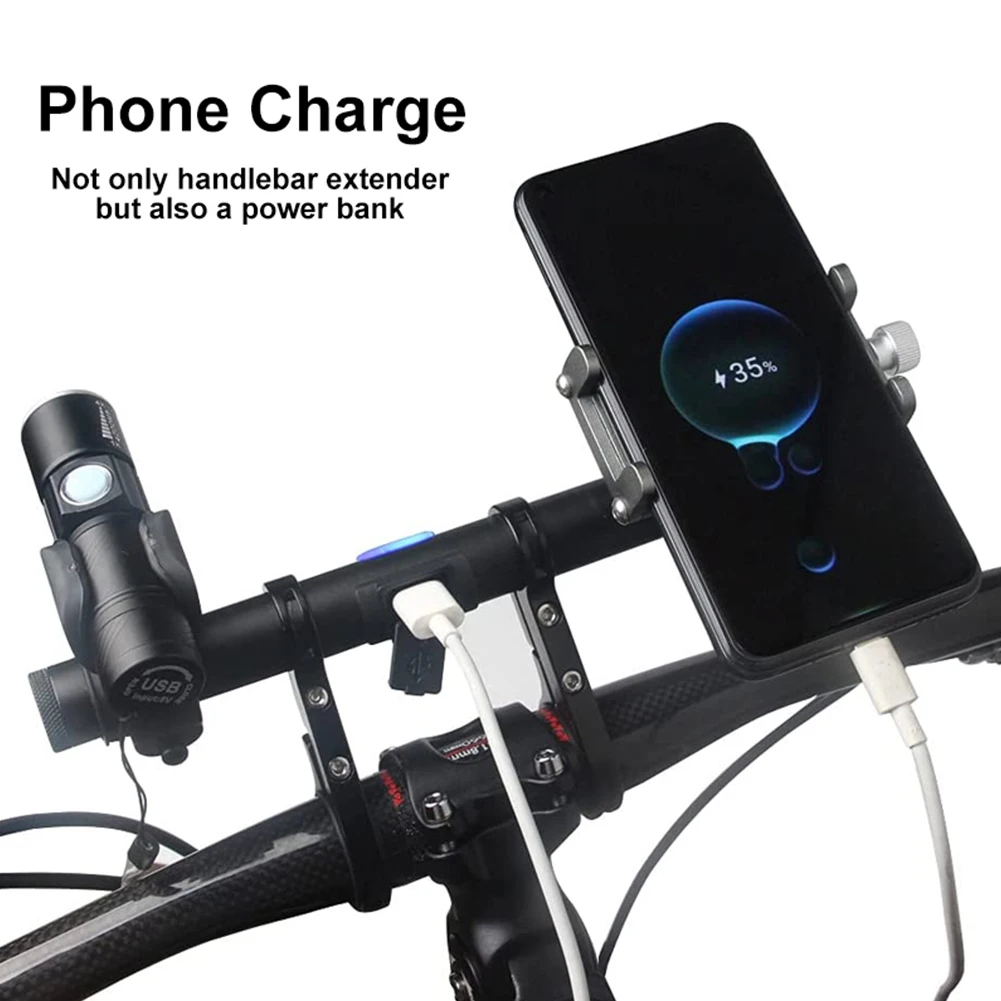 ZK40 MTB Handlebar Extender: Bicycle Extension Bracket for Bike Headlight Mount, Gopro, Phone Holder Support Rack, Handlebar Adapter