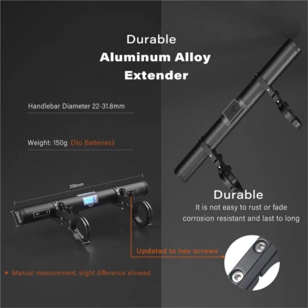 65920-fodo00.jpg ZK40 MTB Handlebar Extender: Bicycle Extension Bracket for Bike Headlight Mount, GoPro, Phone Holder Support Rack, Handlebar Adapter