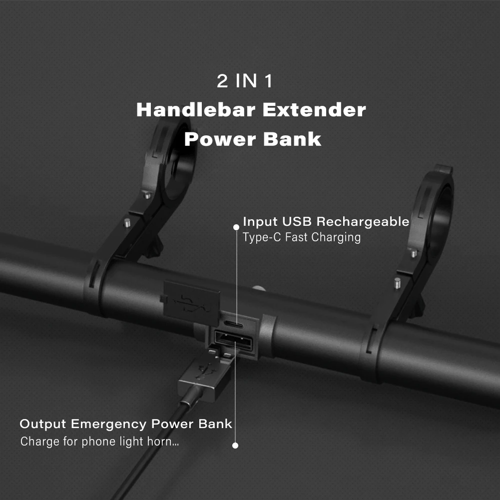 ZK40 MTB Handlebar Extender: Bicycle Extension Bracket for Bike Headlight Mount, Gopro, Phone Holder Support Rack, Handlebar Adapter