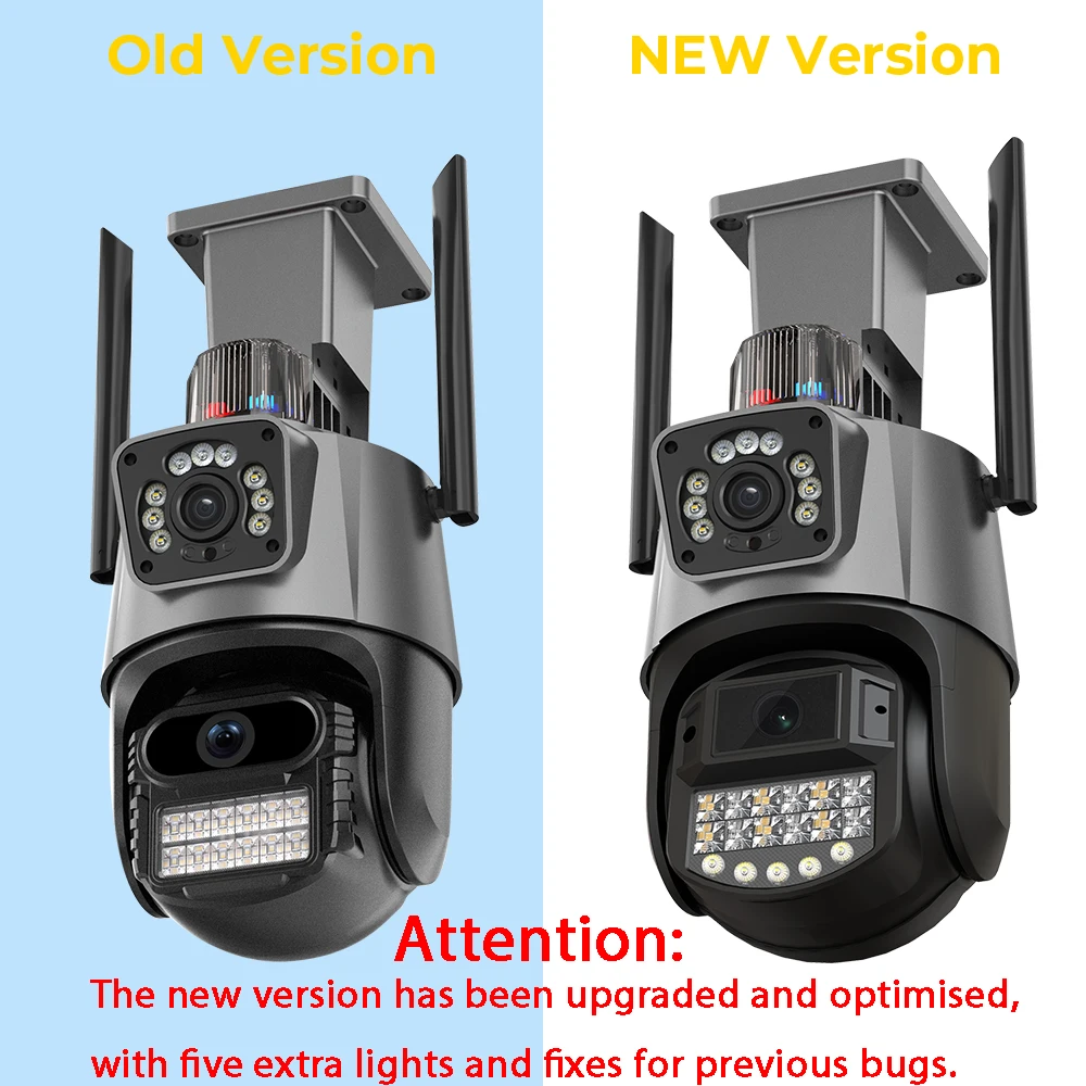 8MP 4K WiFi Camera: Dual Lens Waterproof Security CCTV Video Surveillance Camera with Police Light Alarm IP Camera