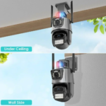8MP 4K WiFi Camera: Dual Lens Waterproof Security CCTV Video Surveillance Camera with Police Light Alarm IP Camera