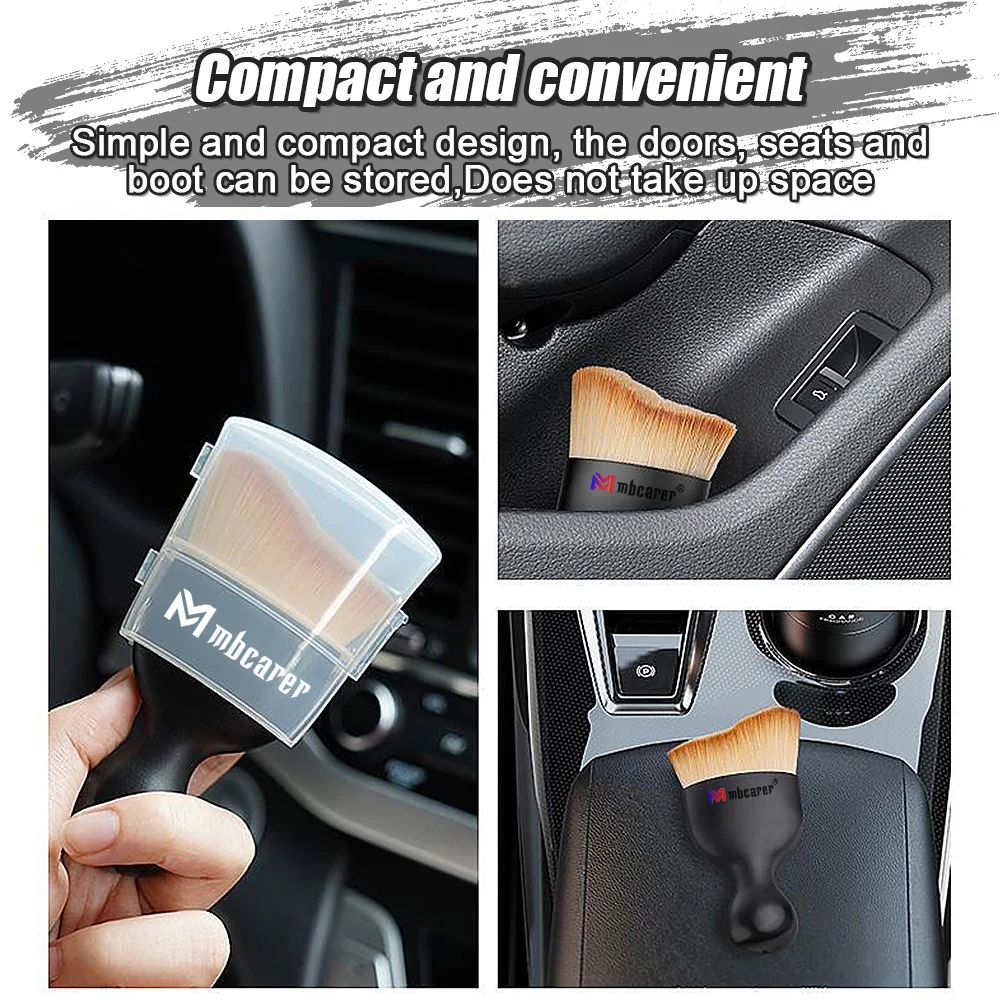 Car Interior Cleaning Brush: Soft Brush with Shell for Center Console, Air Outlet, and Car Crevice Dust Removal