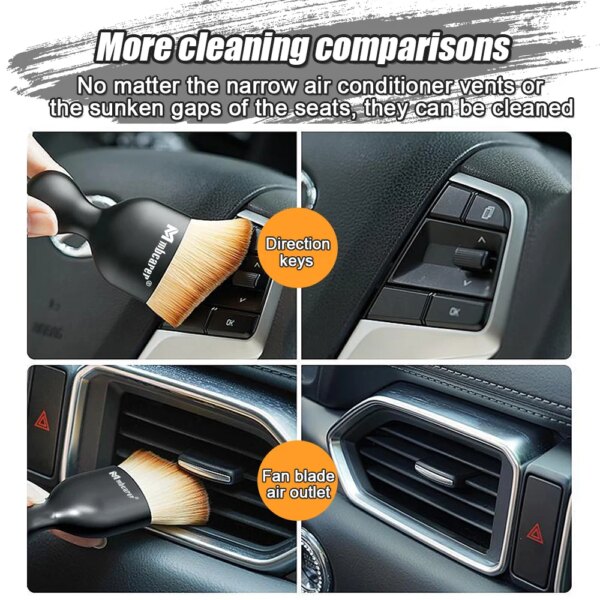 66228-gulzgh.jpg Car Interior Cleaning Brush: Soft Brush with Shell for Center Console, Air Outlet, and Car Crevice Dust Removal