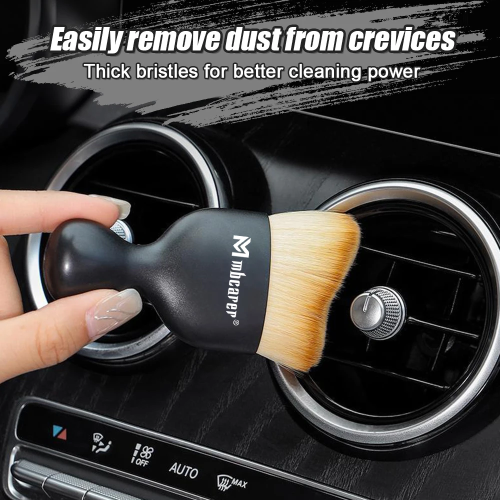 Car Interior Cleaning Brush: Soft Brush with Shell for Center Console, Air Outlet, and Car Crevice Dust Removal