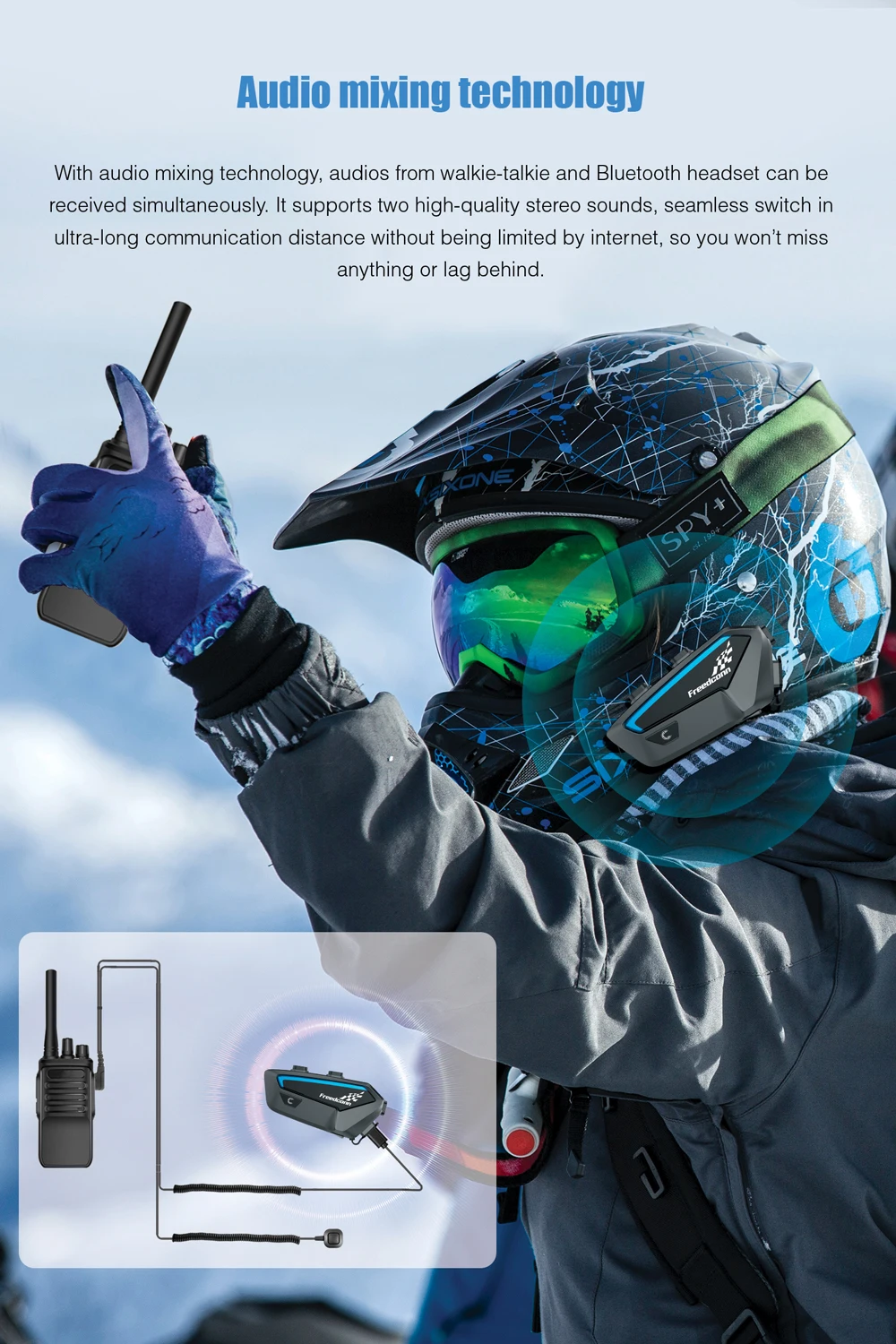 Motorcycle Intercom Bluetooth Helmet Headset: Freedconn FX 10 Riders Pair; Compatible with Other Brands; Motorbike Interphone Speaker Communicator