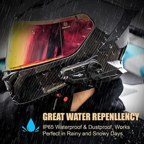 66270-flvwmp.jpg Freedconn R1 Plus Motorcycle Intercom Helmet Dash Cam: Bluetooth Headsets Handsfree Communicator with Video Record 1080P Interphone