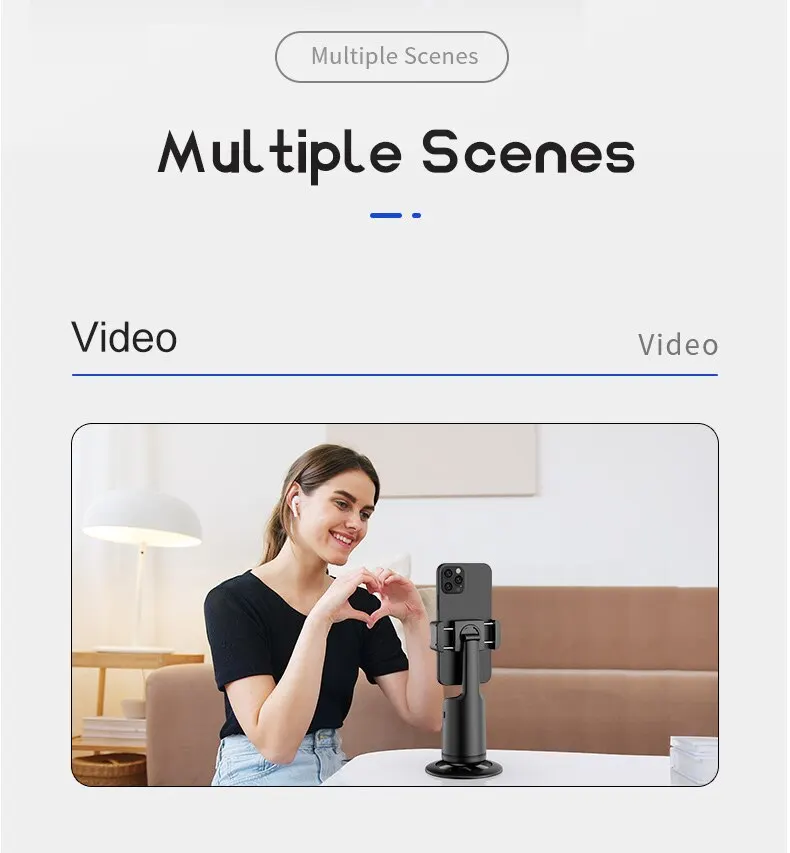 Intelligent AI Mini Selfie Stick: Automatic Tracking Shooting, 360° Rotation, Intelligent Follow, Live Phone Bracket Gimbals
