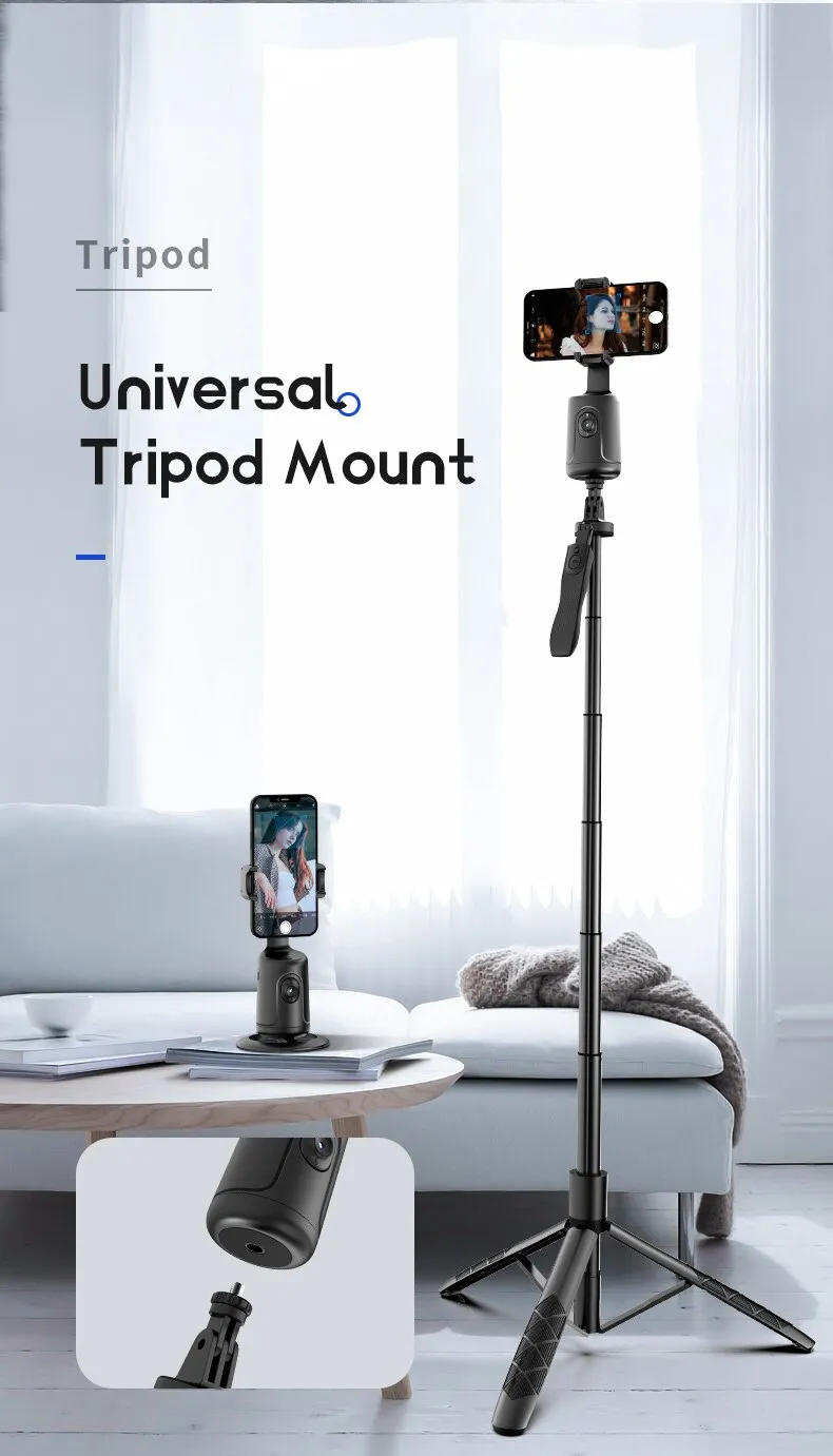 Intelligent AI Mini Selfie Stick: Automatic Tracking Shooting, 360° Rotation, Intelligent Follow, Live Phone Bracket Gimbals