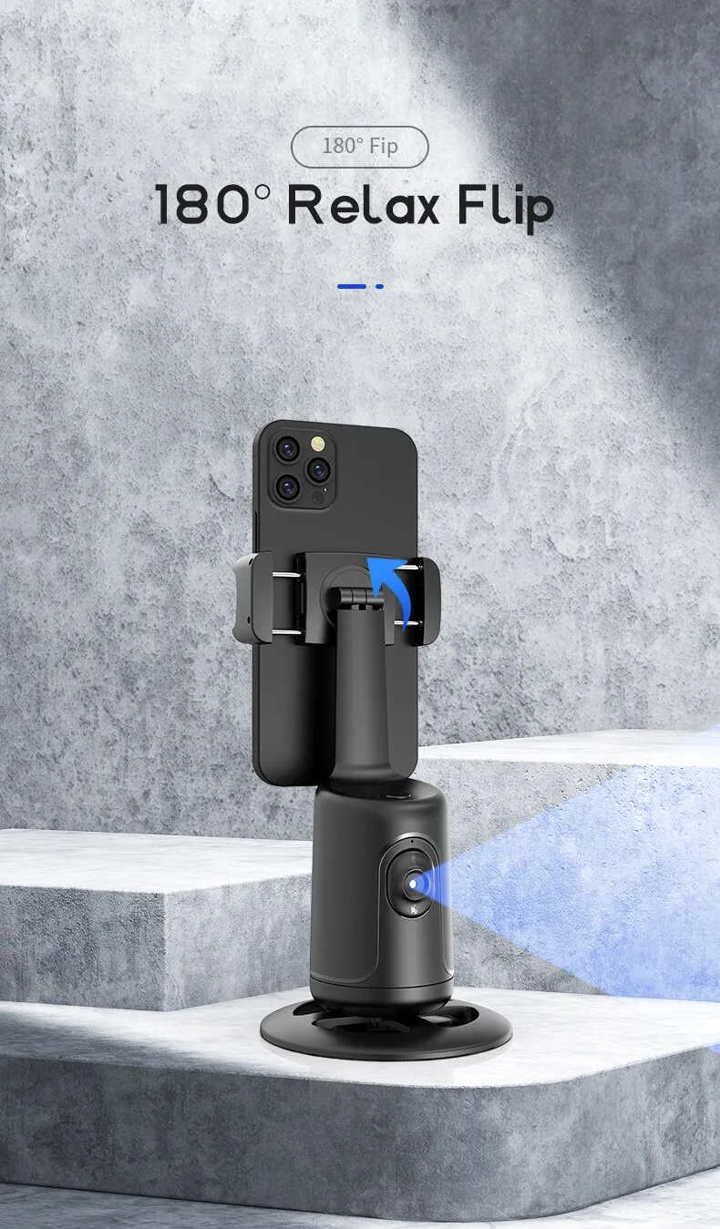 Intelligent AI Mini Selfie Stick: Automatic Tracking Shooting, 360° Rotation, Intelligent Follow, Live Phone Bracket Gimbals