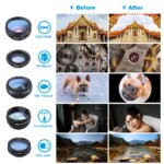 Universal 10-in-1 Phone Lens Kit: Fisheye, Wide Angle, Macro Lens, CPL Filter, Kaleidoscope, and 2X Telescope Lens for Smartphones by APEXEL