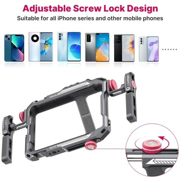 Ulanzi Lino Smartphone Cage: Sturdy Grip for iPhone X - 13 Series & Mini/Pro/Pro Max, Enhancing Vlog and Video Experience