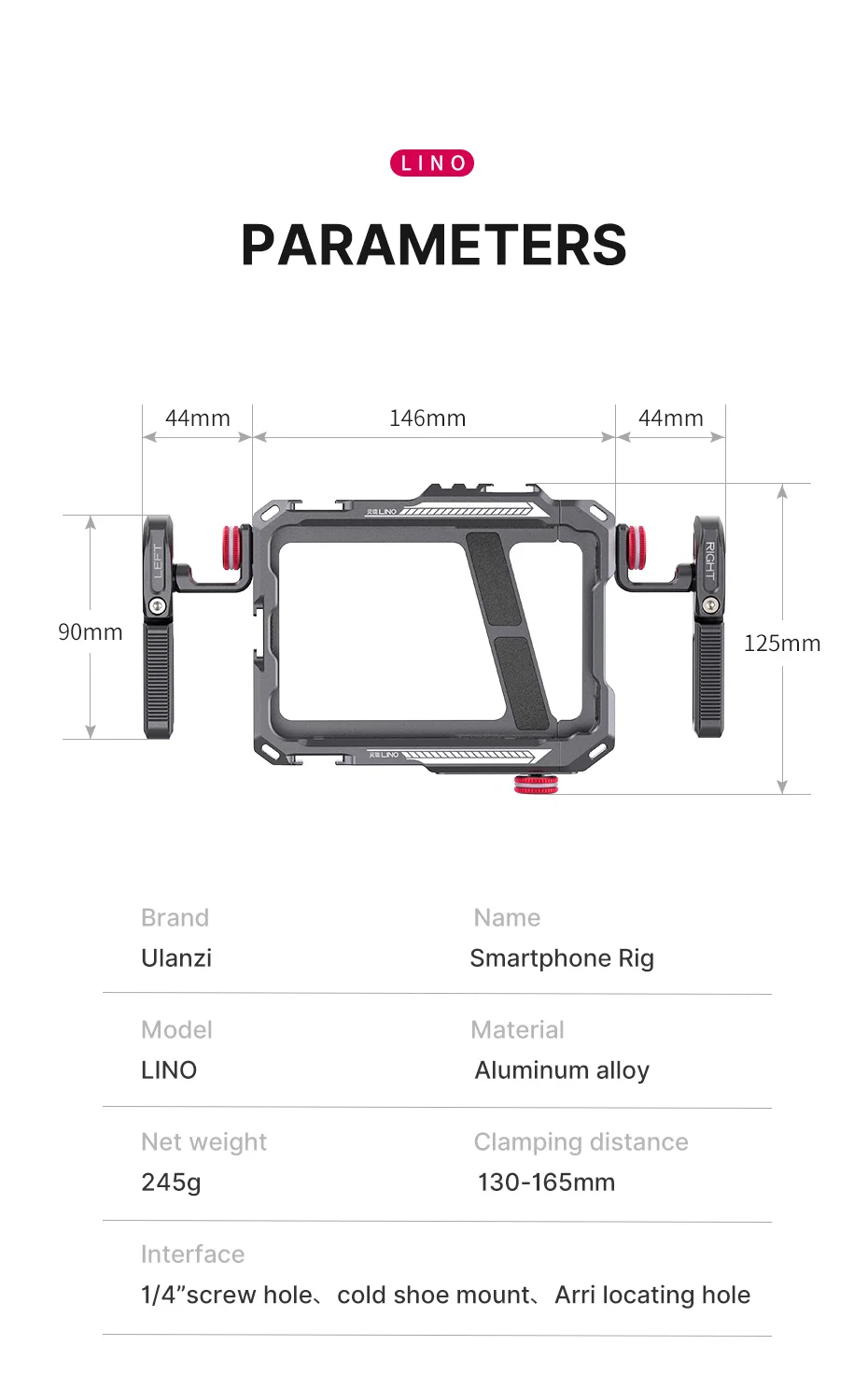 Ulanzi Lino Smartphone Cage: Sturdy Grip for iPhone X - 13 Series & Mini/Pro/Pro Max, Enhancing Vlog and Video Experience