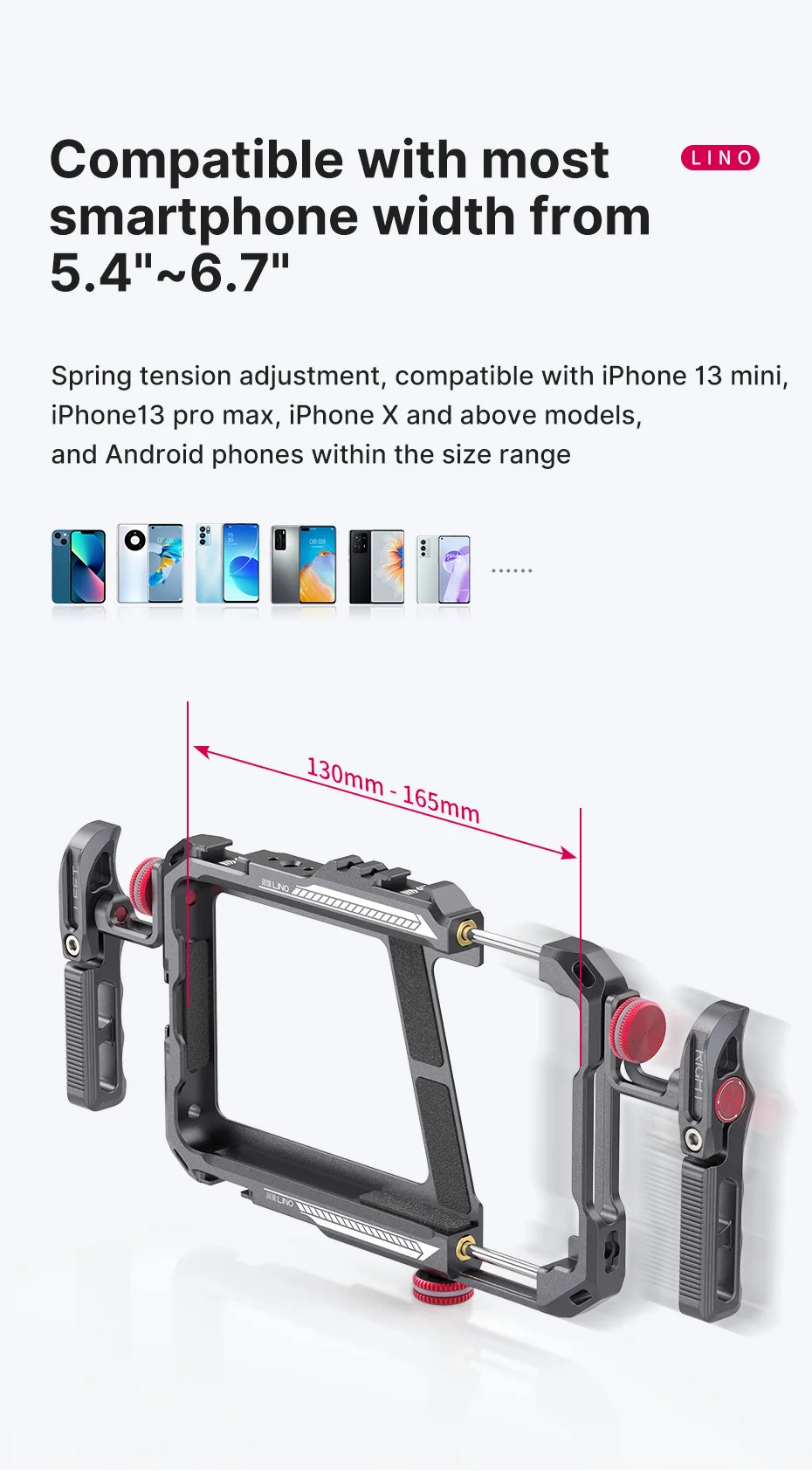 Ulanzi Lino Smartphone Cage: Sturdy Grip for iPhone X - 13 Series & Mini/Pro/Pro Max, Enhancing Vlog and Video Experience