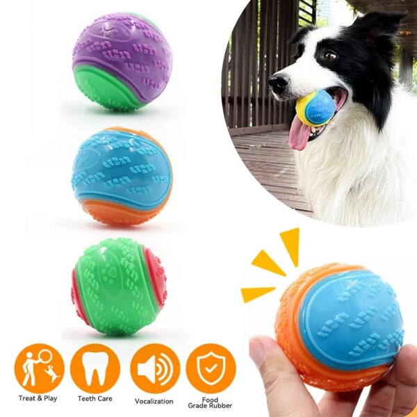 66685-10pebe.jpg Dogs Interactive Toys Soft TPR Toys for Dogs, Pet Teeth Cleaning, Bite-Resistant Squeaky Dog Ball Toy