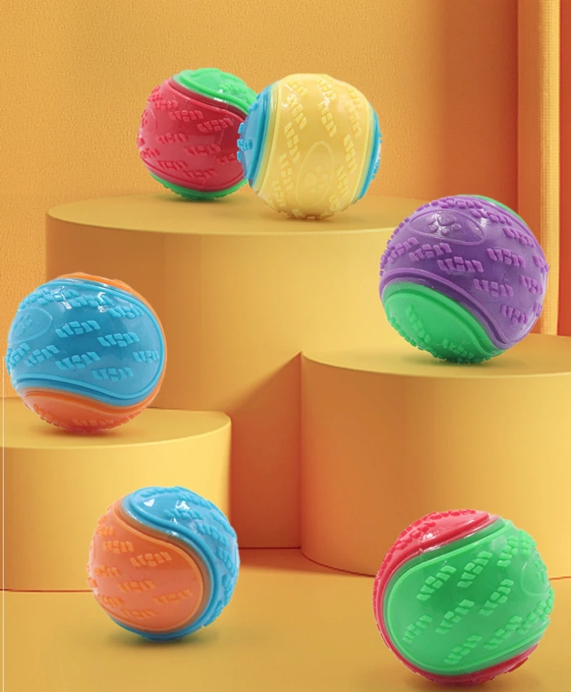 Dogs Interactive Toys Soft TPR Toys for Dogs, Pet Teeth Cleaning, Bite-Resistant Squeaky Dog Ball Toy