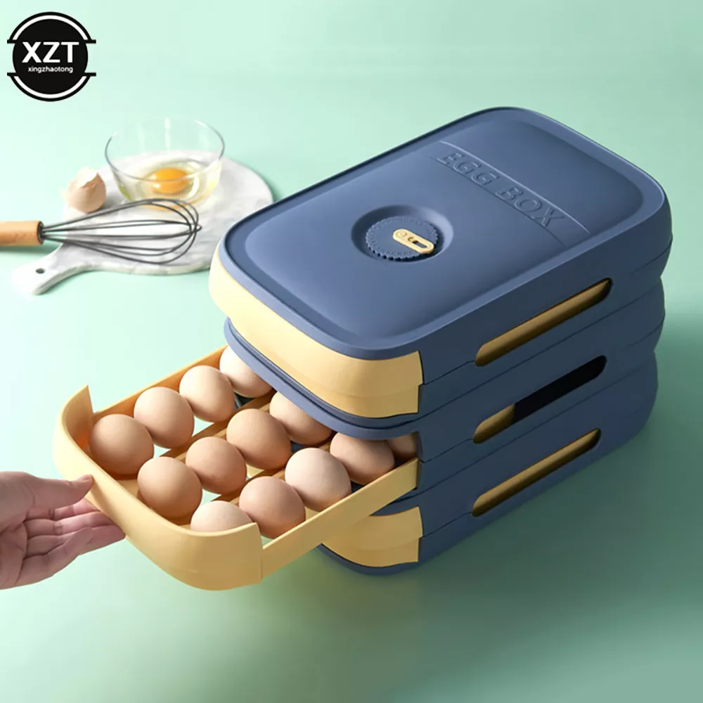 Egg Storage Drawer: Stackable & Automatic Refrigerator Organizer