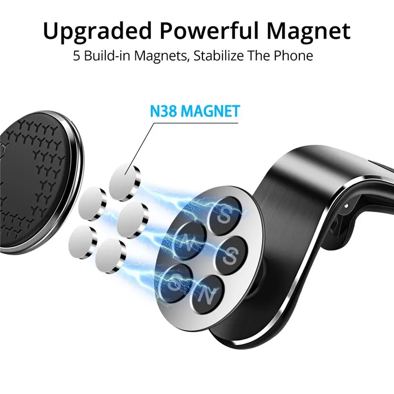 Magnetic Car Phone Holder: Air Vent Mount for GPS & Smartphones