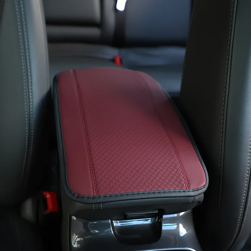 Universal Car Armrest Box Pad: Non-Slip Fiber Leather Cover