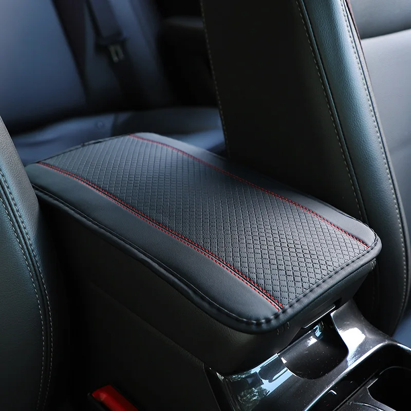 Universal Car Armrest Box Pad: Non-Slip Fiber Leather Cover