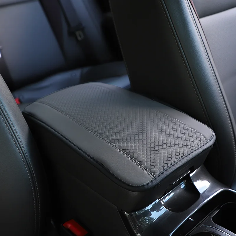 Universal Car Armrest Box Pad: Non-Slip Fiber Leather Cover