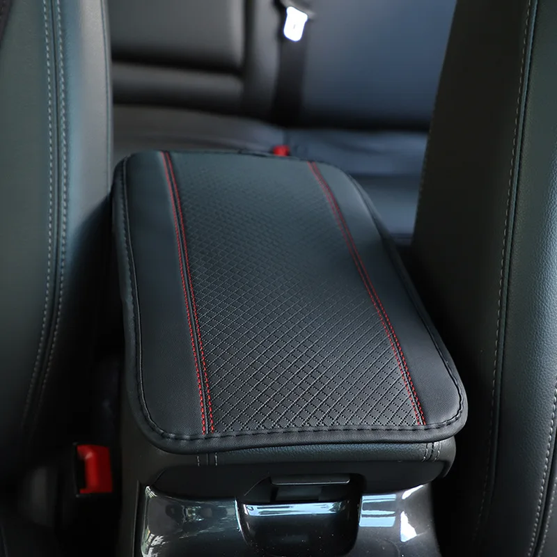 Universal Car Armrest Box Pad: Non-Slip Fiber Leather Cover