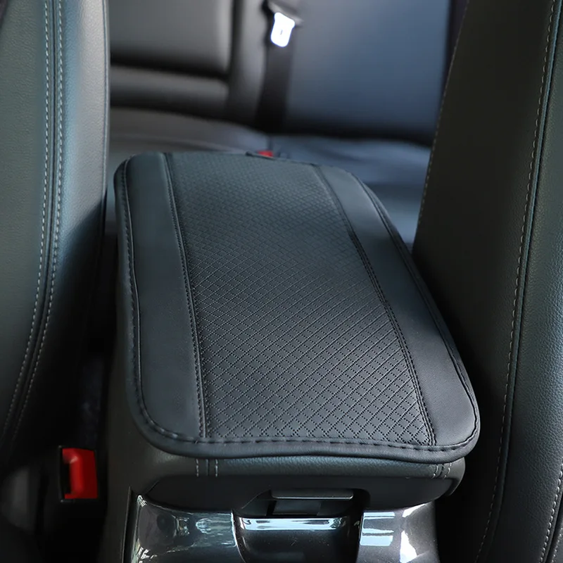 Universal Car Armrest Box Pad: Non-Slip Fiber Leather Cover