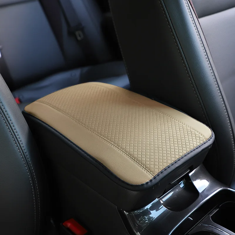 Universal Car Armrest Box Pad: Non-Slip Fiber Leather Cover