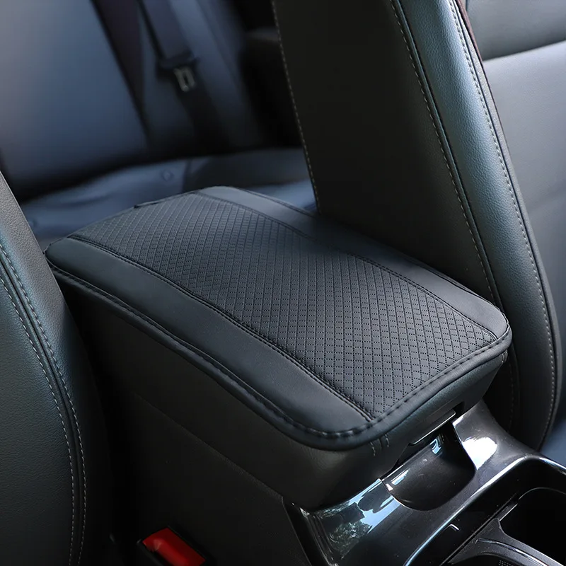 Universal Car Armrest Box Pad: Non-Slip Fiber Leather Cover