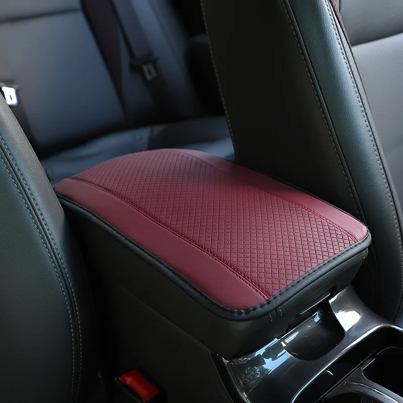 Universal Car Armrest Box Pad: Non-Slip Fiber Leather Cover