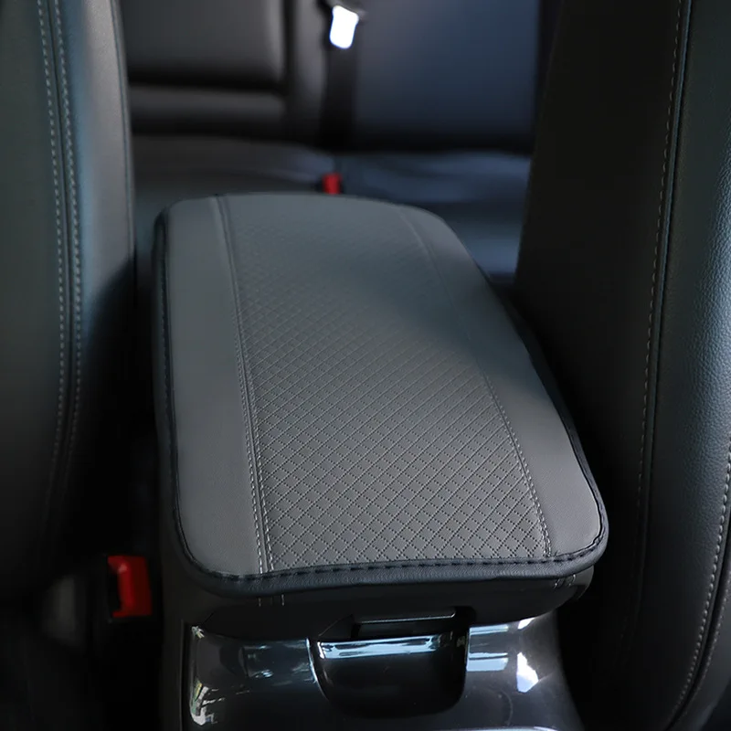 Universal Car Armrest Box Pad: Non-Slip Fiber Leather Cover