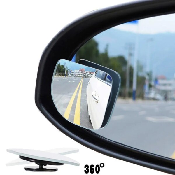 66944-hzdhbk.jpg 2pcs HD Frameless Small Round Car Blind Spot Mirrors: 360° Adjustable