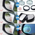 2pcs HD Frameless Small Round Car Blind Spot Mirrors: 360° Adjustable