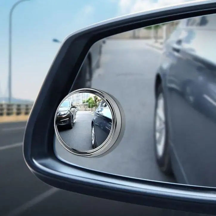 2Pcs Convex Blind Spot Mirrors: 360° Adjustable Wide-Angle