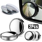 2Pcs Convex Blind Spot Mirrors: 360° Adjustable Wide-Angle