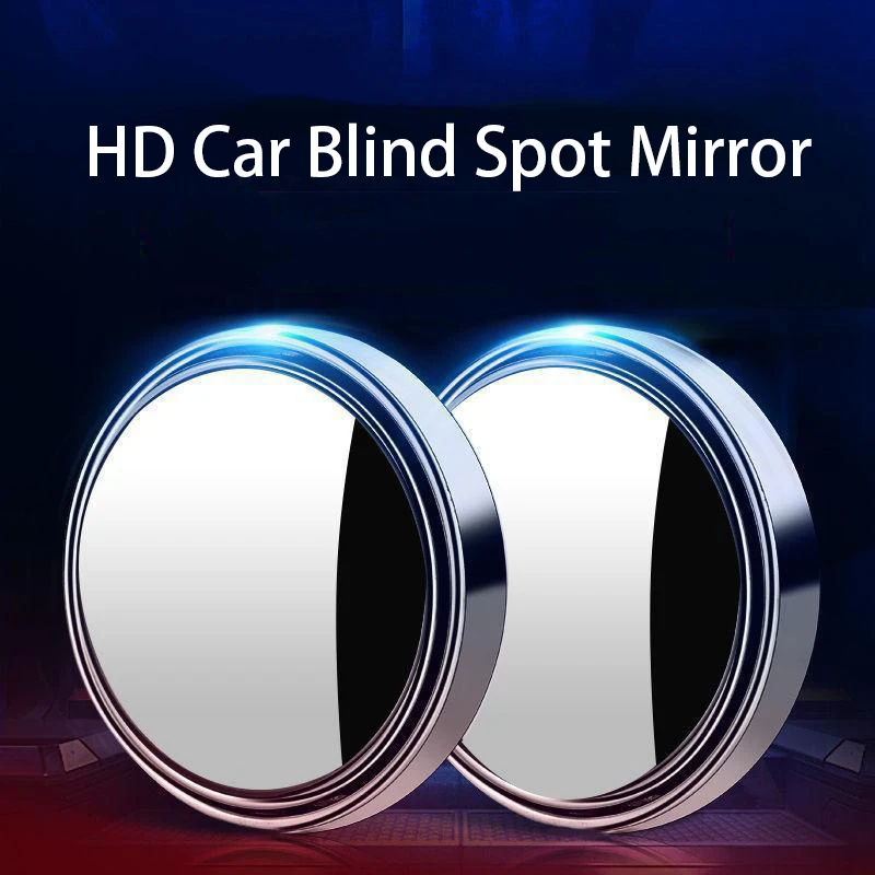 2Pcs Convex Blind Spot Mirrors: 360° Adjustable Wide-Angle